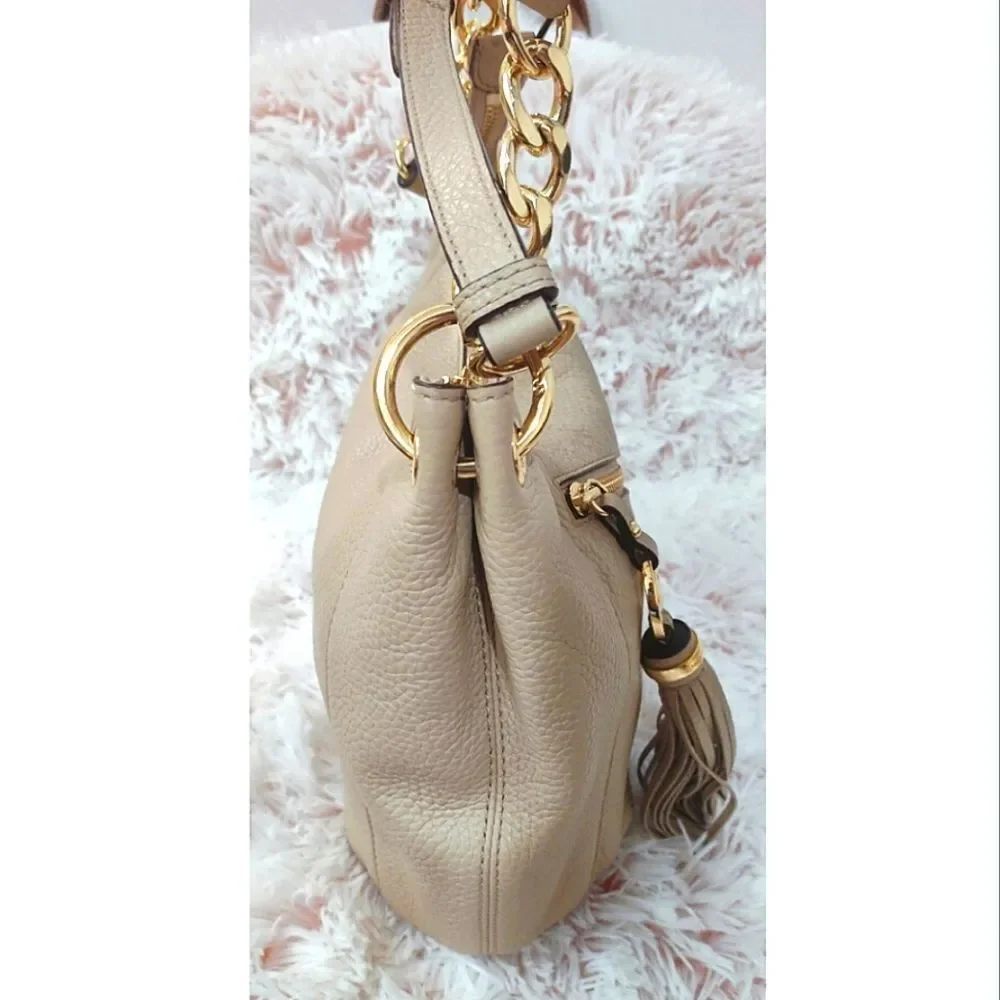Michael Kors Bisque Pebble Embossed Satchel